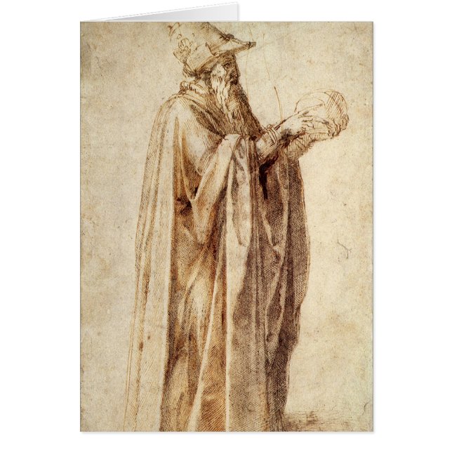 Greek Philosopher with Human Skull by Michelangelo (Front)