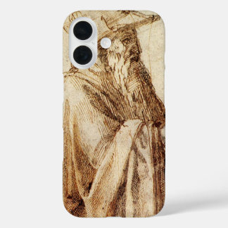 Greek Philosopher with Human Skull by Michelangelo iPhone 16 Case