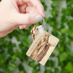 Greek Philosopher with Human Skull by Michelangelo Keychain