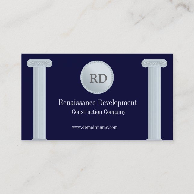 Greek Pillars Construction Business Card (Front)