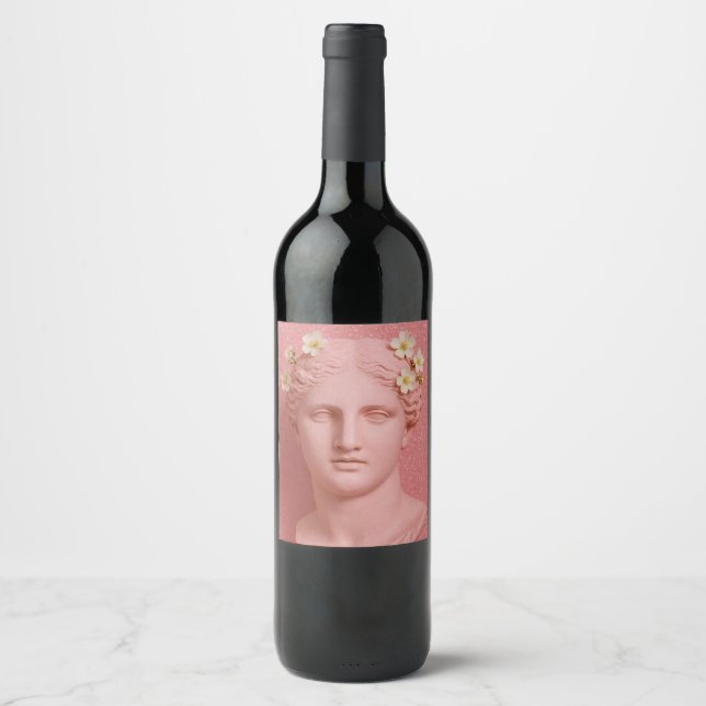 Greek Pink Wine Label. Label (Front)