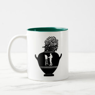 Greek Pottery Painter Planter Two-Tone Coffee Mug