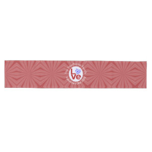 Greek Red LOVE Flag Personalized  Medium Table Runner
