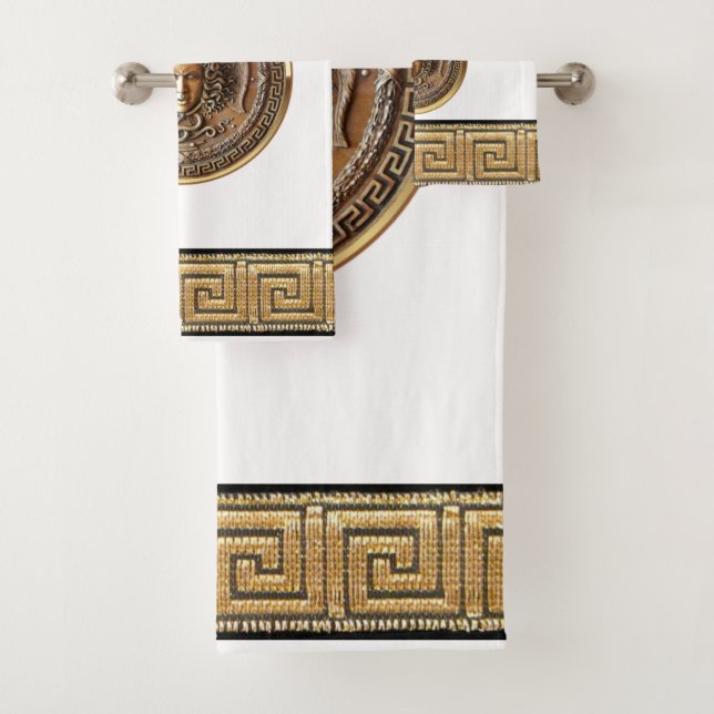 Greek Revival Medusa  Bath Towel Set (Insitu)