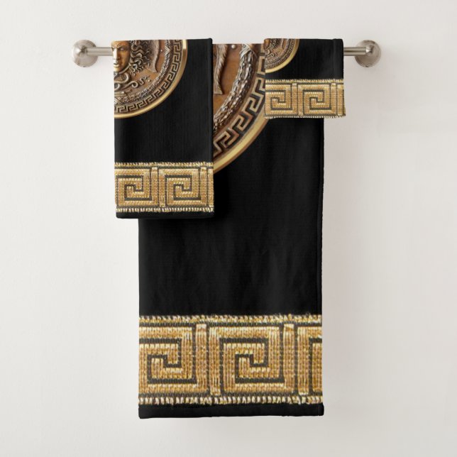 Greek Revival Medusa Bath Towel Set (Insitu)