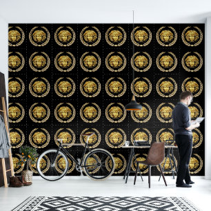 Greek / Roman Laurel Wreath and Medusa Designer Wallpaper