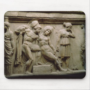 Greek Sarcophagus with a Scene showing the Battle Mouse Pad