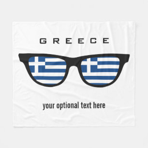Greek Shades custom text & colour fleece blankets