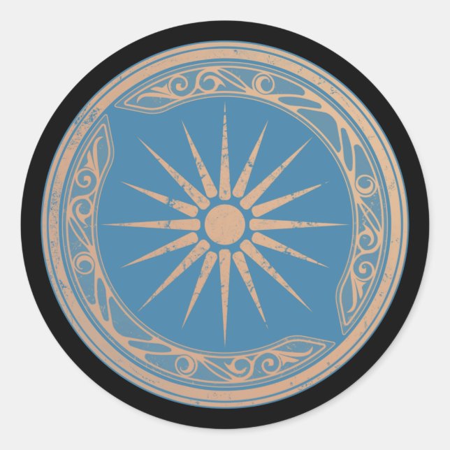 Greek Shield with Vergina Sun Sticker (Front)