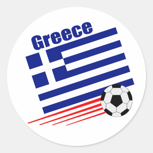 Greek Soccer Team Classic Round Sticker (Front)