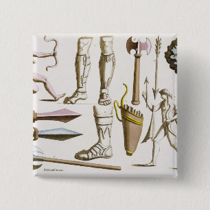 Greek soldiers, arms and armour, plate 38 from 'Le 2 Inch Square Button