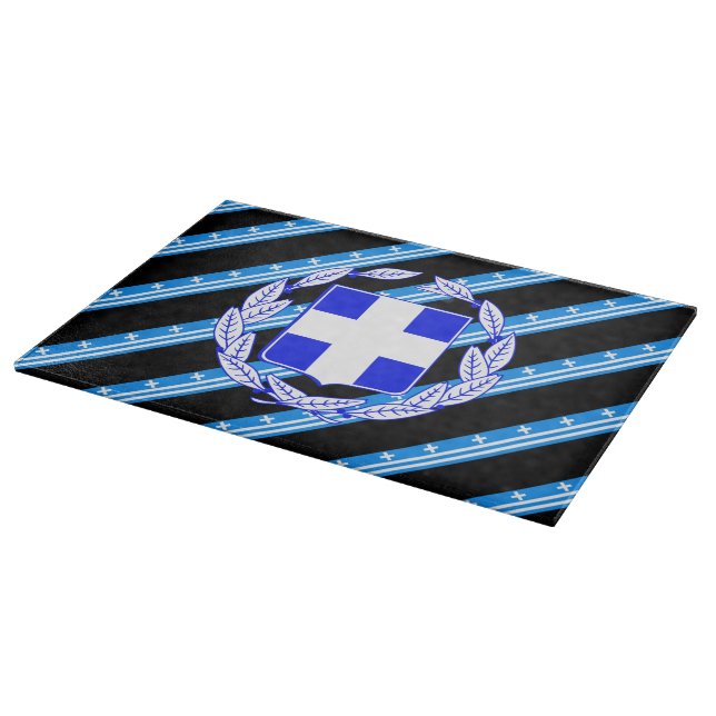 Greek stripes flag cutting board (Corner)