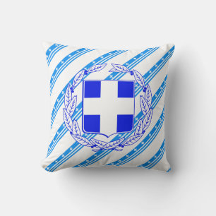 Greek stripes flag throw pillow
