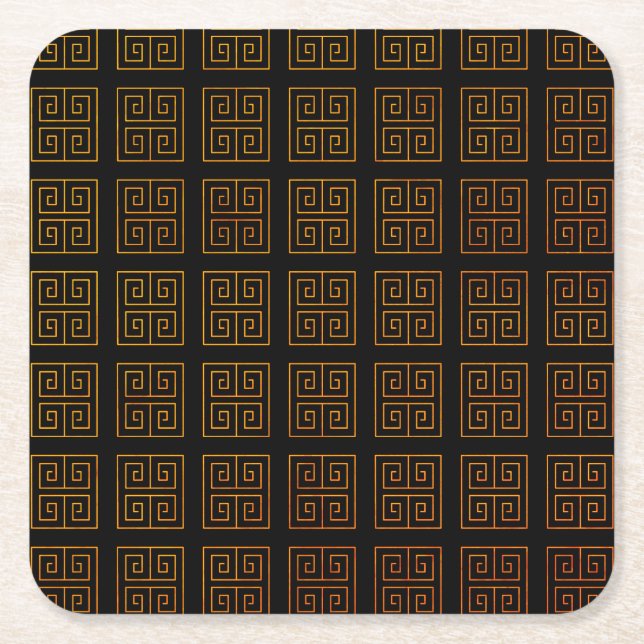 Greek style  square paper coaster (Front)