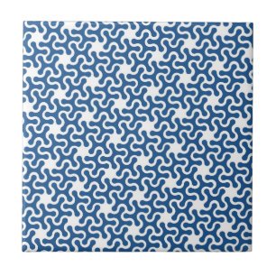 greek tangled blue plaid pattern tiles