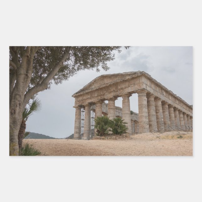 Greek temple at Segesta, Sicily Sticker (Front)