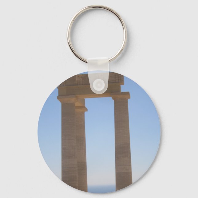 Greek Temple Button Key Ring (Front)