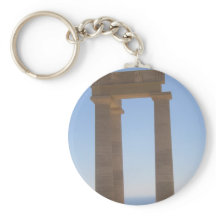 Greek Temple Button Key Ring