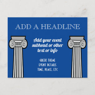 Greek Theme Event with Columns any text Postcard