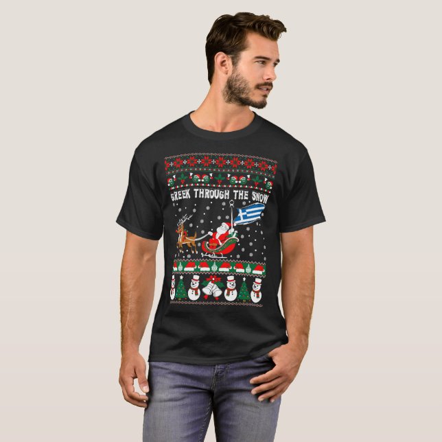 Greek Through The Snow Ugly Christmas Sweater (Front Full)