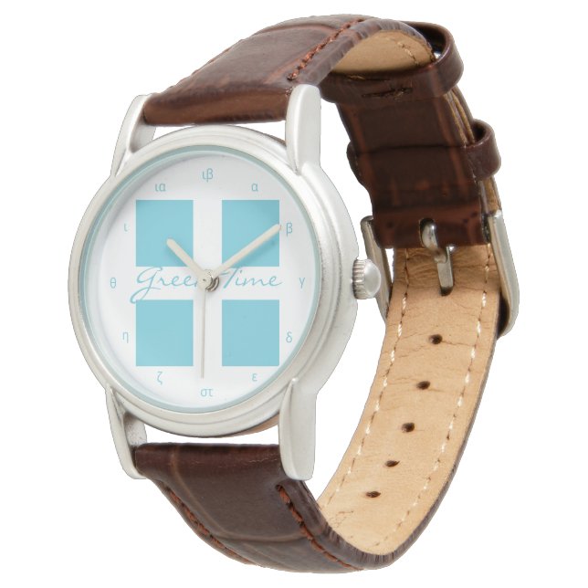 Greek Time - Watch with Greek Numerals (Angled)