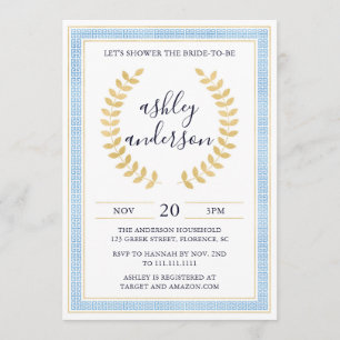 Greek Toga Bridal Shower Invitation