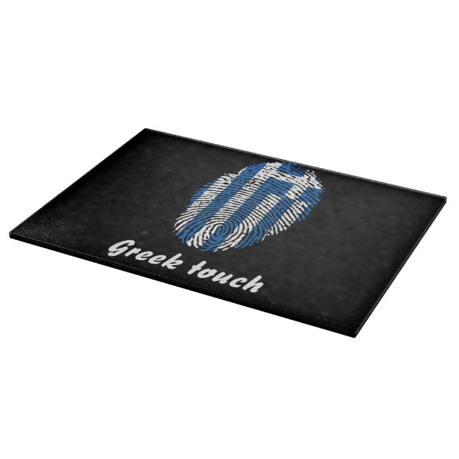 Greek touch fingerprint flag cutting board (Corner)