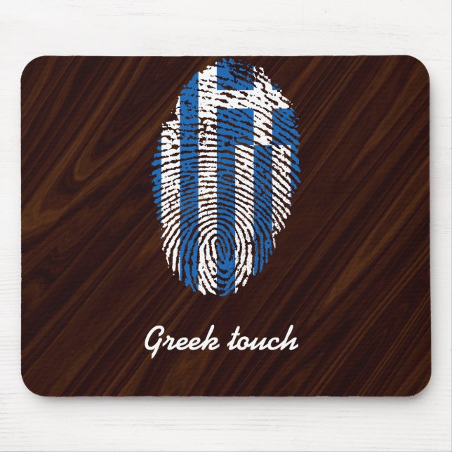 Greek touch fingerprint flag mouse pad (Front)