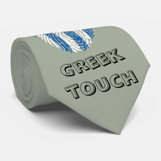 Greek touch fingerprint flag tie (Rolled)