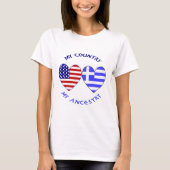 Greek USA Flags Heart My Country My Ancestry Women T-Shirt (Front)
