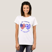 Greek USA Flags Heart My Country My Ancestry Women T-Shirt (Front Full)