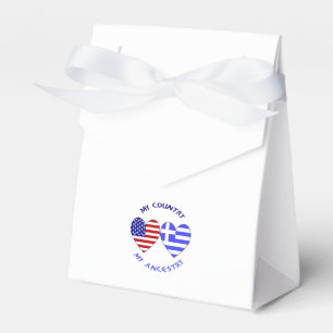 Greek USA Hearts Country Ancestry Favor Box