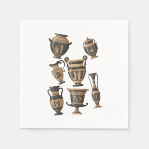 Greek Vases Pottery Ceramics Porcelain Hobby Gift Napkin