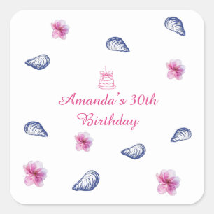 Greek Vibes Birthday Square Sticker