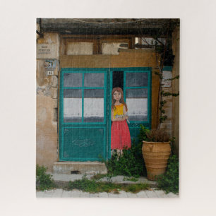 Greek Village Street Art Jigsaw Puzzle