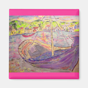 greek village sunset magnet