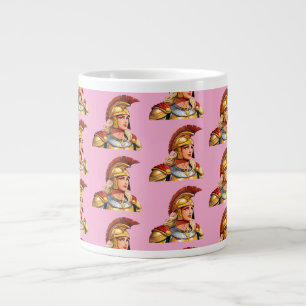 Greek warrior woman profile in classical large coffee mug