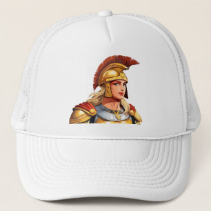 Greek warrior woman profile in classical trucker hat