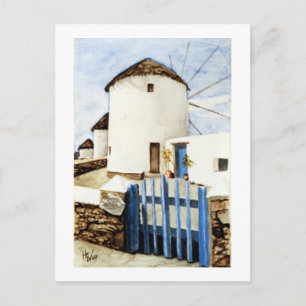 Greek Windmills Postcard