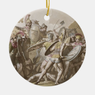 Greeks and Trojans Fight over the Body of Patroclu Ceramic Ornament