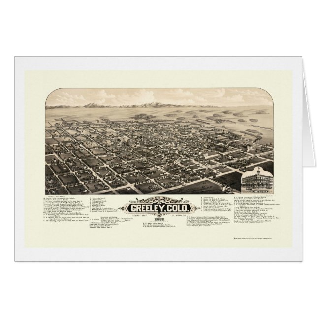 Greeley, CO Panoramic Map - 1882 (Front Horizontal)