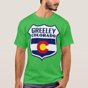 Greeley Colorado Retro Flag Shield White T-Shirt