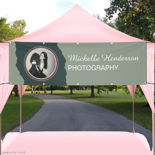 Green 1 Photo Promotional Business Name Banner