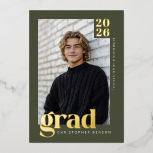 Green 2026 Modern 4 Photo Graduation Gold