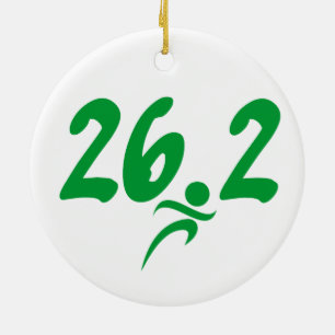 Green 26.2 marathon ceramic ornament