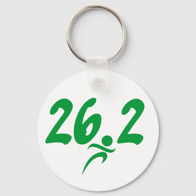 Green 26.2 marathon keychain (Front)
