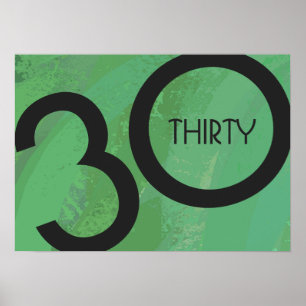 Green 30 Decade Birthday Poster