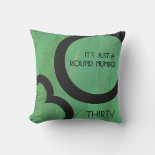 Green 30 Decade Birthday Throw Pillow