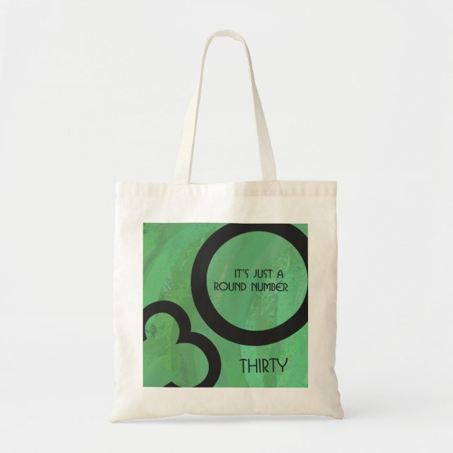 Green 30 Decade Birthday Tote Bag (Front)