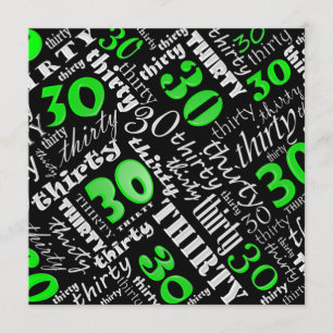 Green 30th Birthday Party Invitation